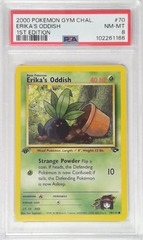V1787: 2000: Erika's Oddish: 70/132: 1ST Edition: Gym Challenge: PSA: 8: NM-MT: 102261166